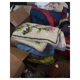 Large group of vintage blankets and throws