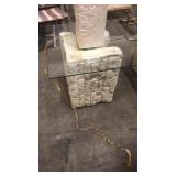 Podium style end tables with matching lamp glass