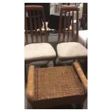 2 chairs and foot stool