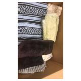 Bedding, bathroom rugs shower curtain towels and