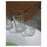 Anchor Hocking 
 6- 8oz. and 6 -4oz  glasses.