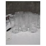 11 beverage glasses. 8oz. And 6oz.