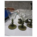Champagne and cordial glass set, Adorned with
