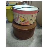 Vintage hat boxes.   One is empty, and one full