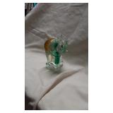 Colorful glass elephant figurine. 4 1/2" tall.