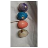 Hand carved onyx stone eggs.