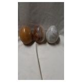 Group of stone eggs. Marble looking. 2 1/2" tall.