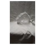 Two cut glass paperweights. Very pretty moose and