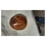 Natural agate polished stone. 3 1/2" across