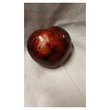 Carnelian polished stone heart