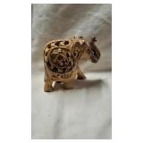 Handcarved elephant made from stone.