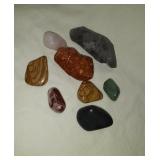 Group of 8 Stones, Rose Quartz, Red Dragon