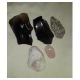 Group of 5 Stones, Rose Wuartz and more