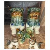 FOO DOGS one small one has a broken ear