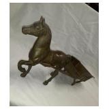 15" long Metal Horse & Cart missing Wheels
