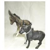 Pair of Donkeys 1 modern Iron Bank the other