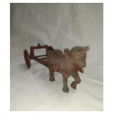 7" metal Horse with cart