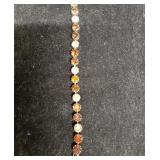 7" Amber Cored Stone Bracelet
