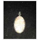 Polished Stone Sterling Silver Pendant