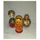 Group of 2 Small Nesting Dolls not marked plus