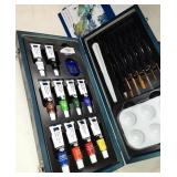 Case of Acrlic Paint , Brushes and more