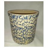2qt  Blue and Cream Crock marked