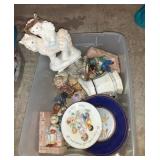 Small Tote w/ Lid full of Collector Figurines