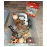 Small Tote w/lid full of Tresures, cats, dogs,