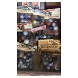 Flat of assorted packaged marbles