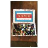 Evermore Cigar box of assorted marbles