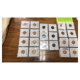 22 assorted pennies