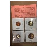 4 proof coins assorted years