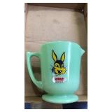 Modern jadeite Bunny Bread pitcher