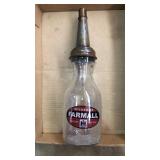 Modern glass oil quart bottle Farmall