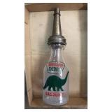 Modern glass oil quart bottle Sinclair Dino