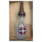 Modern glass oil quart bottle Harley Davidson
