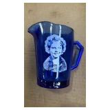 Shirley Temple cobalt glass creamer