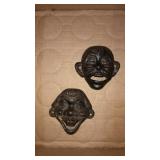 2 metal faces approx 3 inches tall each