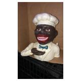 Modern metal Black Americana bank large male bust