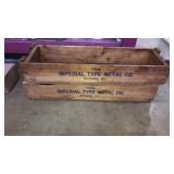 2 wood boxes Imperial Type Metal Co approx 2.5