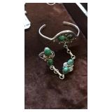 Sterling cuff bracelet & ring combo