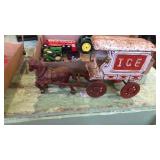 Metal horse drawn ice truck toy