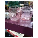 Beautifully detailed pink glass pitcher and