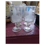 Set of 4 goblet glasses, depicting White County
