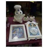 Group of pillsbury items.  A cookie jar cream and