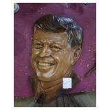 Chalkware John F. Kennedy wall hanging