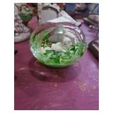 Joe rice kitty paperweight and green bird