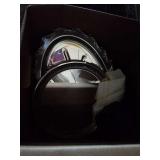 2 silverplate serving platter, steering wheel