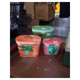 Group of 3 cute metal storage containers