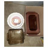 Box of Anchor, Pyrex, Pie Plate